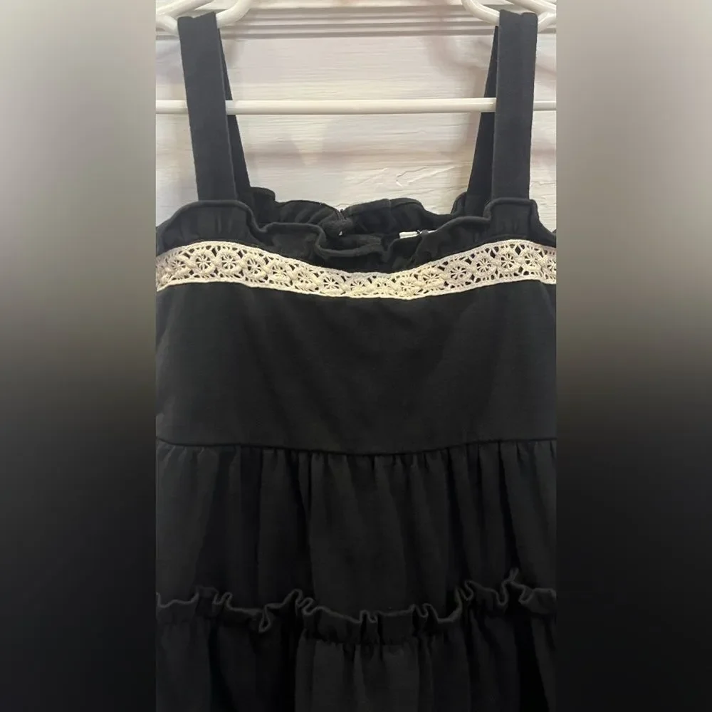 Janie & Jack Sleeveless Crochet Trim Tiered Jersey Sundress Size 18-24 M